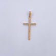 Dije Cruz 1.1gr / 3.4cm / Circones Blancos Oro Amarillo 18K &