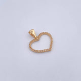 Dije Silueta Corazon 1.7gr / 2.5cm / Circones Blancos Oro Amarillo 18K &