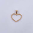 Dije Silueta Corazon 1.7gr / 2.5cm / Circones Blancos Oro Amarillo 18K &
