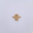 Herraje Mano Hamsa 0.55gr / 1.5cm / Circon Azul Oro Amarillo 18K &