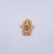 Herraje Virgen de Guadalupe 2.8gr / 2.3cm / Circones Fucsias Verdes Blancos Oro Amarillo 18K $