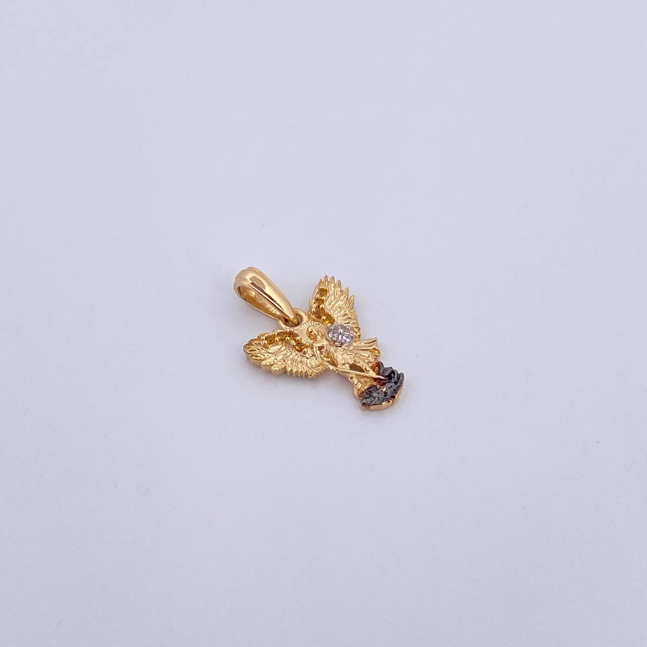 Dije San Miguel Arcangel 1.6gr / 2cm / Circones Amarillos Blancos Tres Oros 18K &