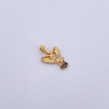 Dije San Miguel Arcangel 1.6gr / 2cm / Circones Amarillos Blancos Tres Oros 18K &
