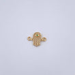 Herraje Mano Hamsa 0.55gr / 1.5cm / Circon Verde Oro Amarillo 18K &