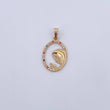 Dije Virgen Maria 1.2gr / 2.7cm / Circones Fucsias Azules Verdes Naranjas Blancos Oro Amarillo 18K &