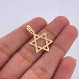 Dije Estrella De David 0.85gr / 2.6cm / Diamantada Oro Amarillo 18K &