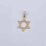 Dije Estrella De David 0.85gr / 2.6cm / Diamantada Oro Amarillo 18K &
