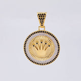 Dije Medalla Corona 6.95g / 3.6cm Dos Oros Amarillo Blanco 18K