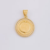 Dije Medalla Corona 6.95g / 3.6cm Dos Oros Amarillo Blanco 18K