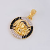 Dije Medalla Rostro Jesus 6.7g / 3.4cm Dos Oros Amarillo Blanco 18K