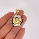 Dije Medalla Rostro Jesus 6.7g / 3.4cm Dos Oros Amarillo Blanco 18K