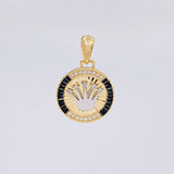 Dije Medalla Corona 5.6g / 3.5cm Dos Oros Amarillo Blanco 18K