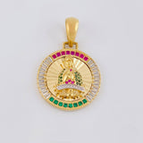 Dije Medalla Virgen Guadalupe 6.8g / 3.4cm Dos Oros Amarillo Blanco 18K