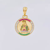 Dije Medalla Virgen Guadalupe 6.8g / 3.4cm Dos Oros Amarillo Blanco 18K
