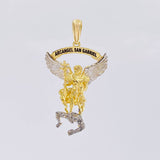 Dije Arcangel San Gabriel 20g / 5cm Dos Oros Amarillo Blanco 18K