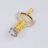 Dije Arcangel San Gabriel 20g / 5cm Dos Oros Amarillo Blanco 18K