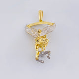 Dije Arcangel San Gabriel 20g / 5cm Dos Oros Amarillo Blanco 18K