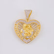Dije Silueta Corazon Sagrada Familia 13.3g / 4.6cm Dos Oros Amarillo Blanco 18K