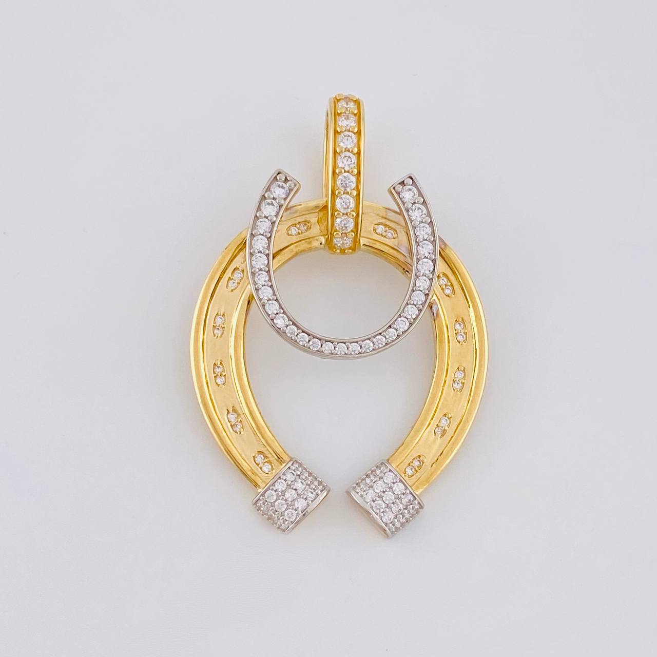 Dije Herradura 9.35g / 4.5cm Dos Oros Amarillo Blanco 18K