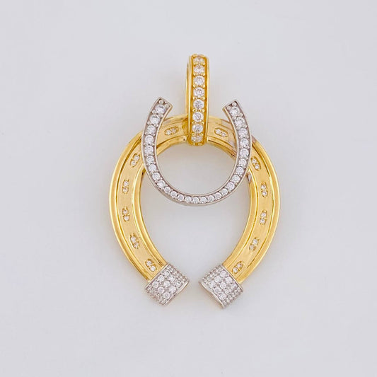 Dije Herradura 9.35g / 4.5cm Dos Oros Amarillo Blanco 18K