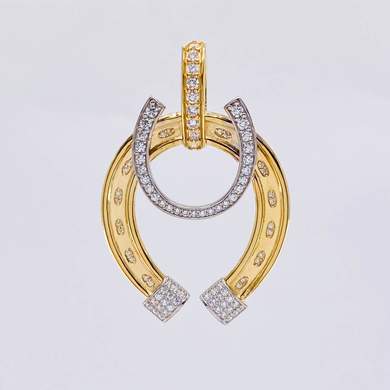 Dije Herradura 9.35g / 4.5cm Dos Oros Amarillo Blanco 18K