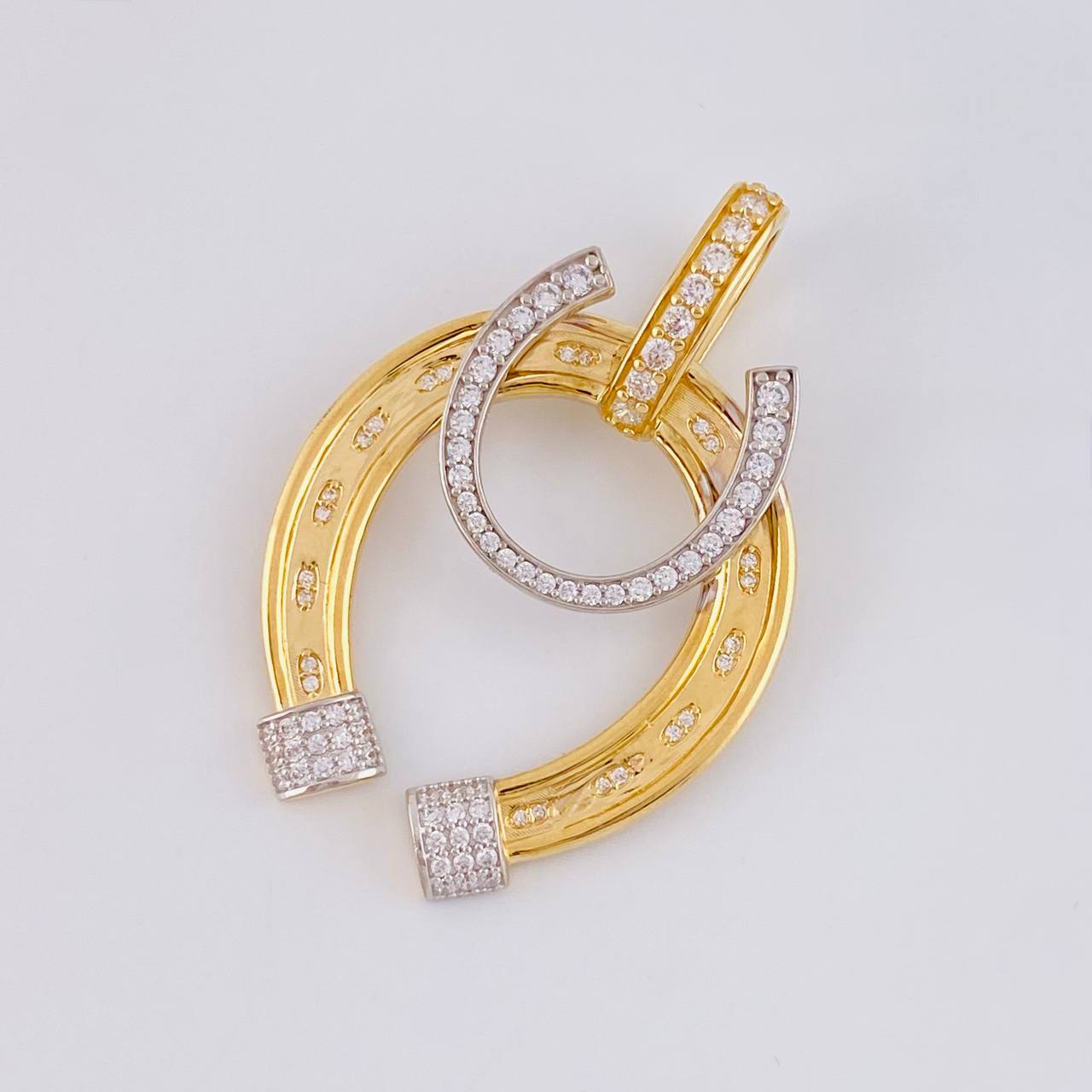 Dije Herradura 9.35g / 4.5cm Dos Oros Amarillo Blanco 18K