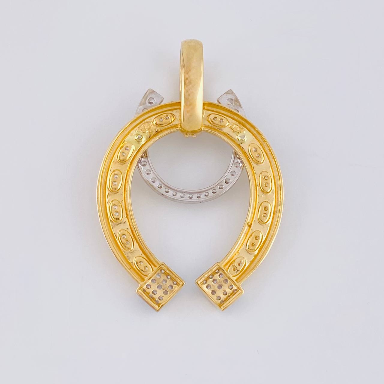 Dije Herradura 9.35g / 4.5cm Dos Oros Amarillo Blanco 18K