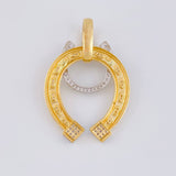 Dije Herradura 9.35g / 4.5cm Dos Oros Amarillo Blanco 18K