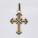 Dije Cruz Entrelazada 19g / 7cm Dos Oros Amarillo Blanco 18K