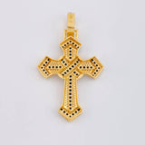 Dije Cruz Entrelazada 19g / 7cm Dos Oros Amarillo Blanco 18K