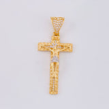 Dije Cruz Cristo 5.85g / 4.5cm Dos Oros Amarillo Blanco 18K
