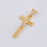 Dije Cruz Cristo 5.85g / 4.5cm Dos Oros Amarillo Blanco 18K