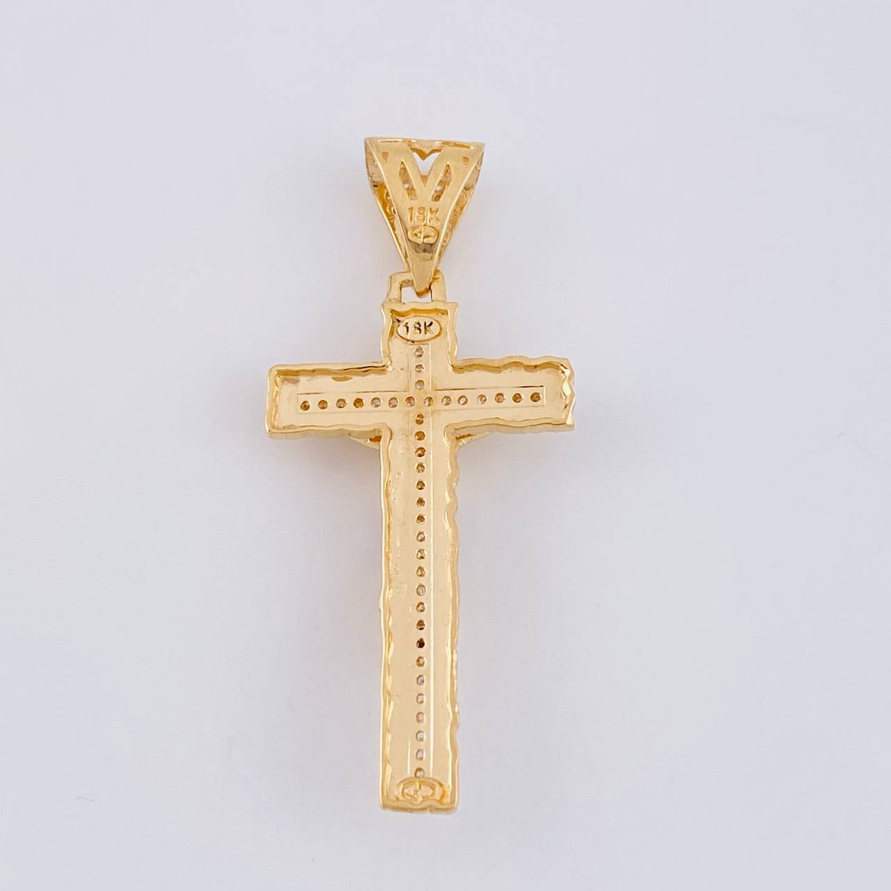 Dije Cruz Cristo 5.85g / 4.5cm Dos Oros Amarillo Blanco 18K