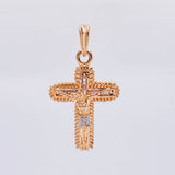 Dije Cruz Cristo 6.6g / 3.8cm Dos Oros Blanco Rosa 18K