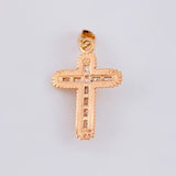 Dije Cruz Cristo 6.6g / 3.8cm Dos Oros Blanco Rosa 18K