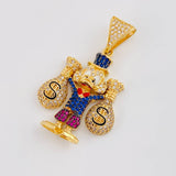 Dije Pato Bolsas Dinero 10g / 4cm Oro Amarillo 18K