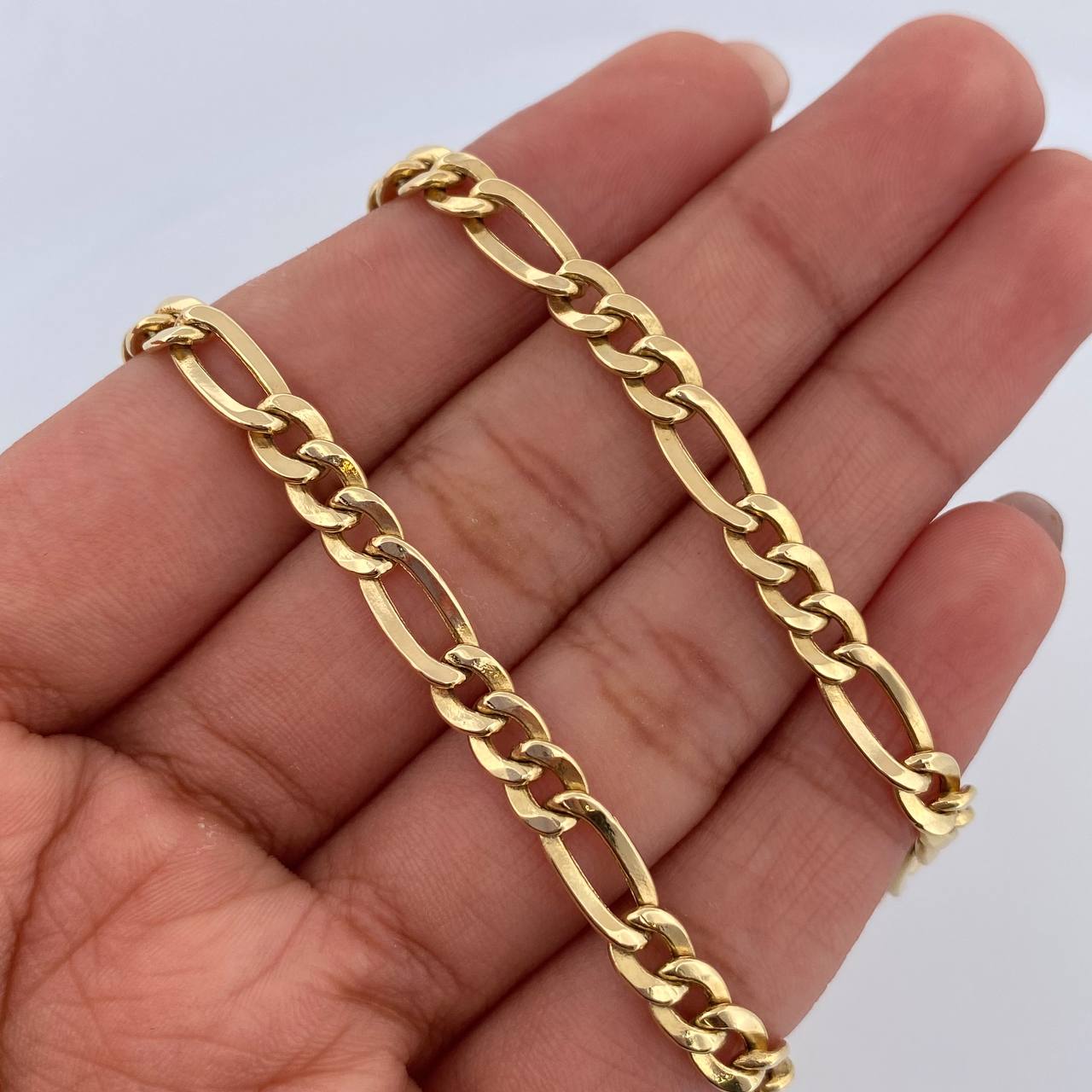 Cadena Figaro 12.1gr / 60.1cm / 4.8mm Oro Amarillo +0 18K $