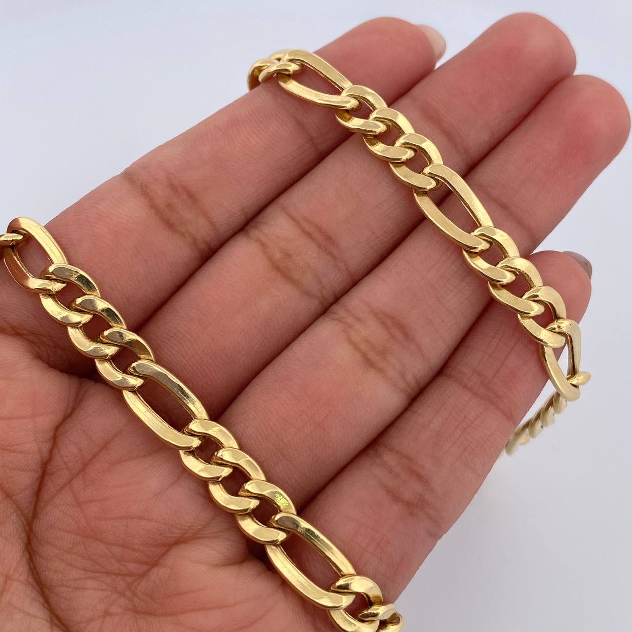 Cadena Figaro 22.9gr / 60.5cm / 6.5mm Oro Amarillo +0 18K $