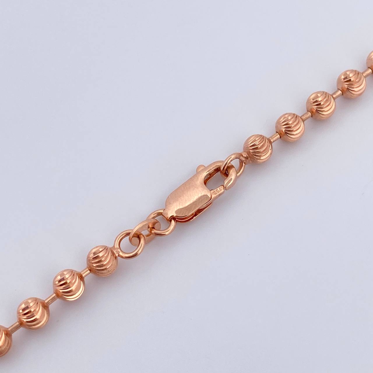 Cadena Militar 27.25gr / 65.5cm / 4mm Diamantado Luna Oro Rosa +3 18K $
