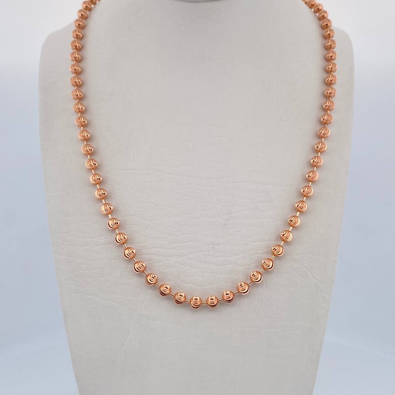 Cadena Militar 27.25gr / 65.5cm / 4mm Diamantado Luna Oro Rosa +3 18K $