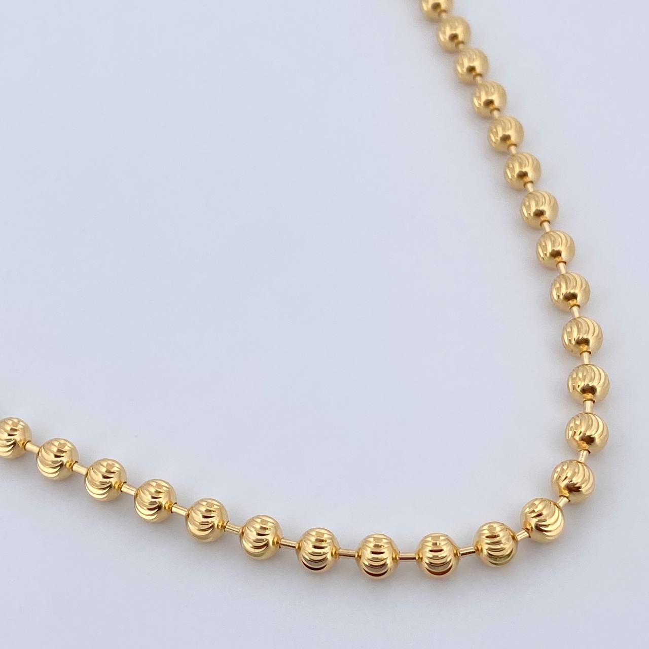 Cadena Militar 29.35gr / 65.7cm / 4mm Diamantado Luna Oro Amarillo +3 18K $