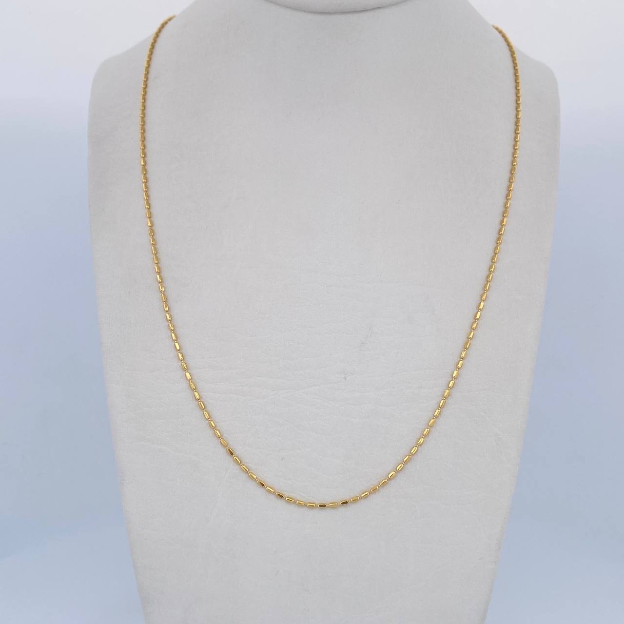 Cadena Morse 2.75gr / 60.3cm / 1mm Oro Amarillo +3 18K $