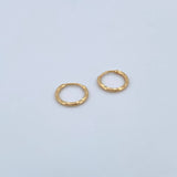 Candongas Aro Rayado 0.3gr / 0.8cm / Diamantada Oro Amarillo 18K &