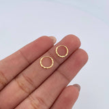 Candongas Aro Rayado 0.3gr / 0.8cm / Diamantada Oro Amarillo 18K &