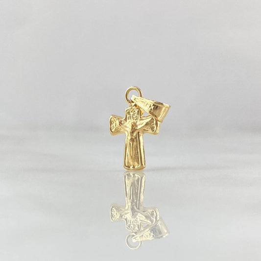 Dije Cruz Cristo 0.4gr / 1.8cm / Puntas Ovaladas Oro Amarillo 18K
