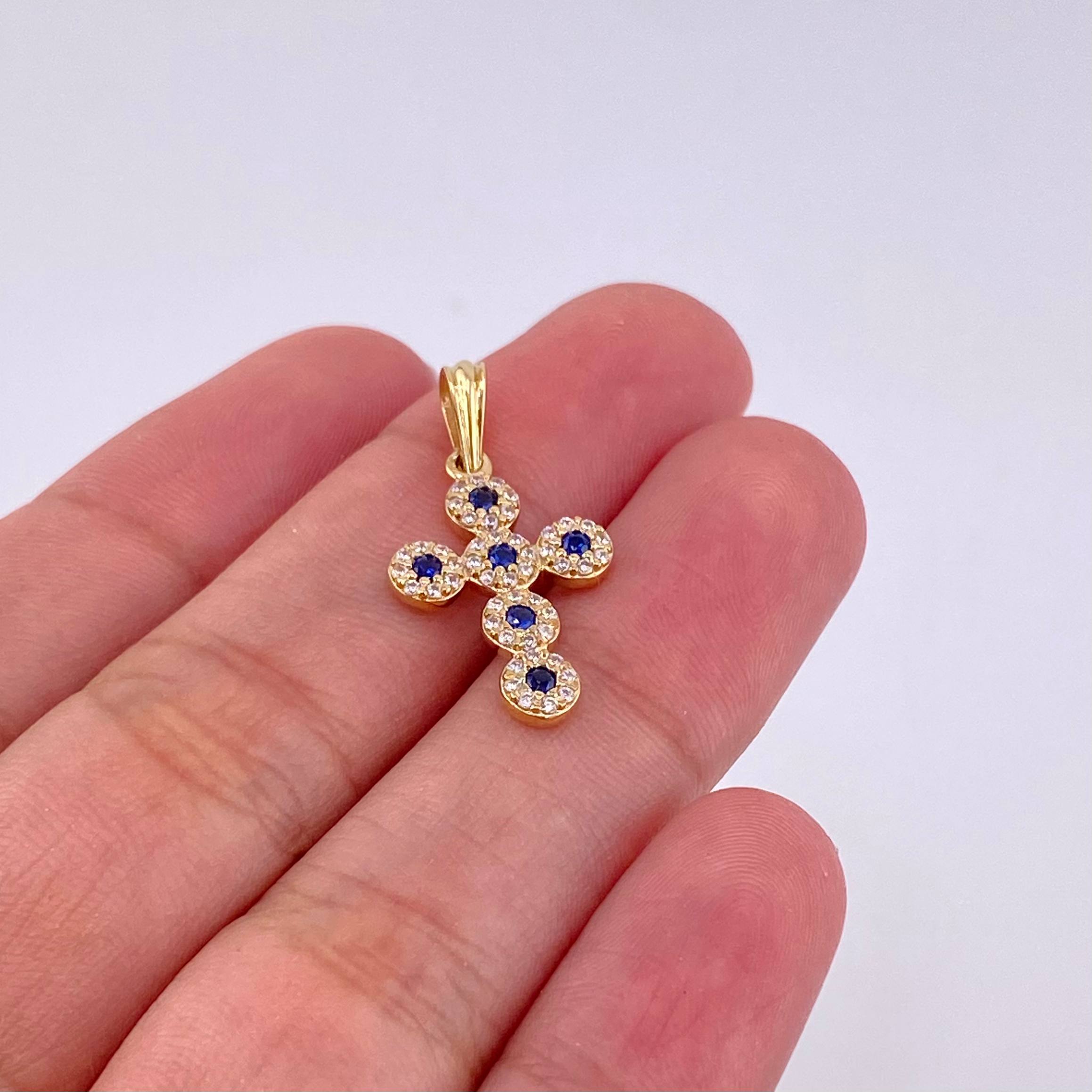 Dije Cruz Tupida 1.55g / 2.5cm Oro Amarillo 18K