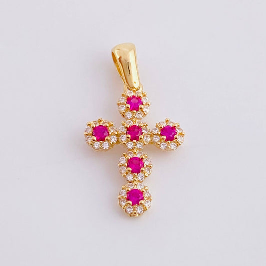 Dije Cruz Tupida 1.55g / 2.5cm Oro Amarillo 18K
