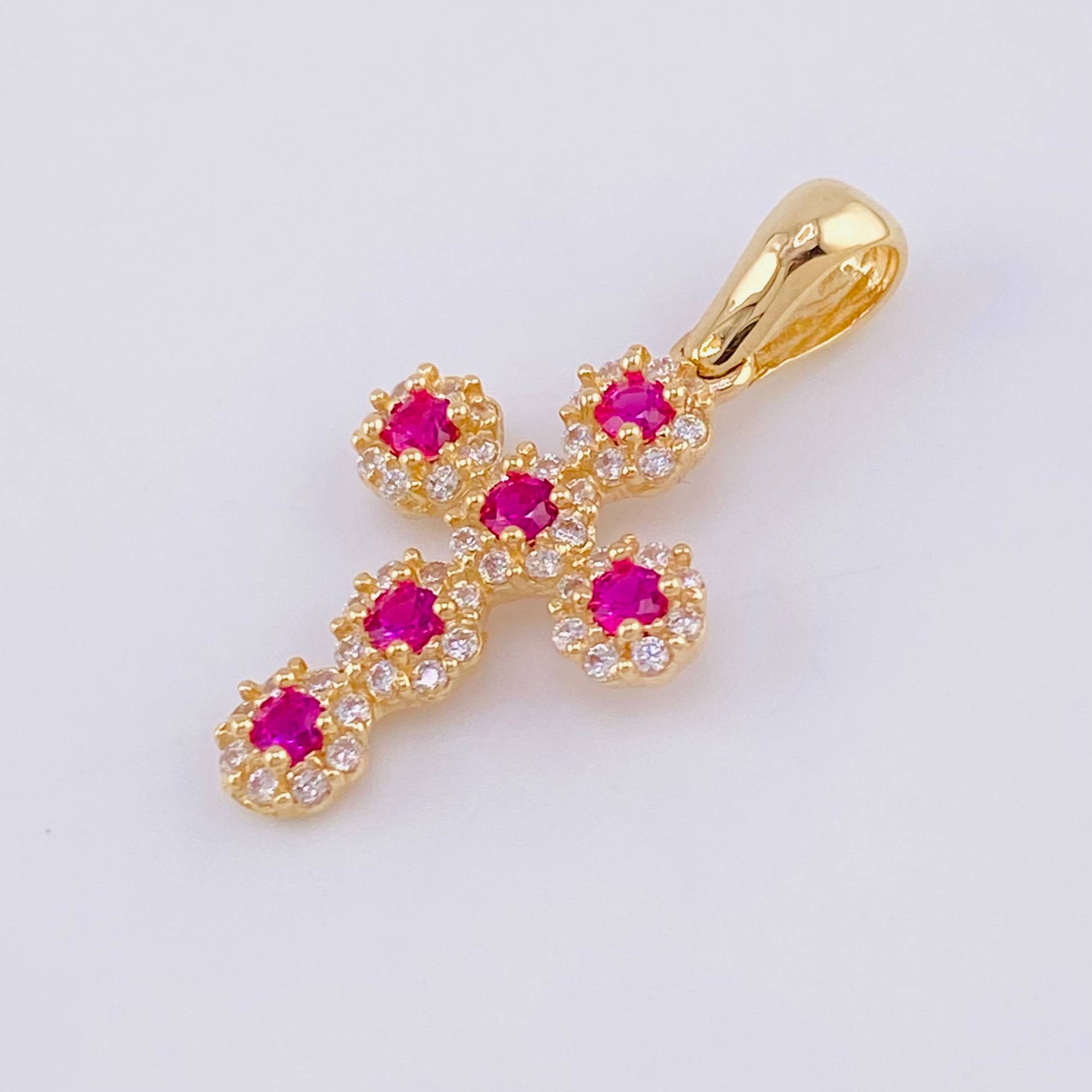 Dije Cruz Tupida 1.55g / 2.5cm Oro Amarillo 18K