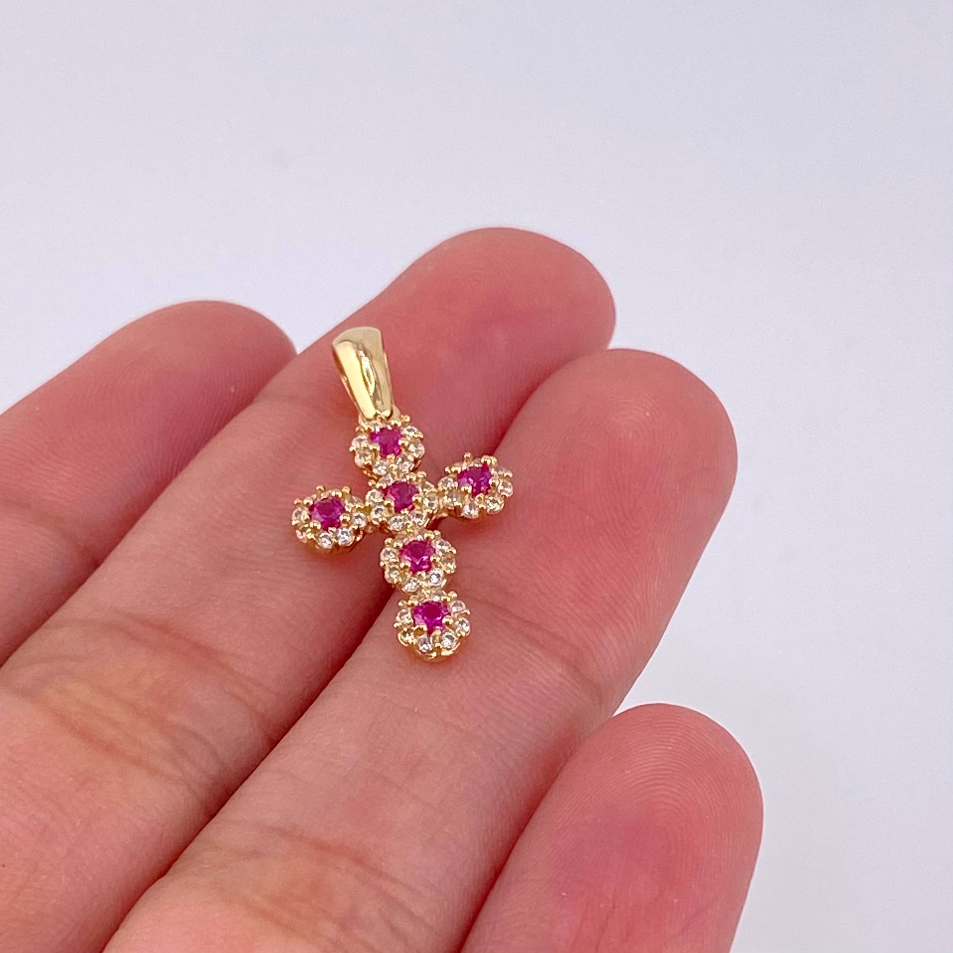 Dije Cruz Tupida 1.55g / 2.5cm Oro Amarillo 18K
