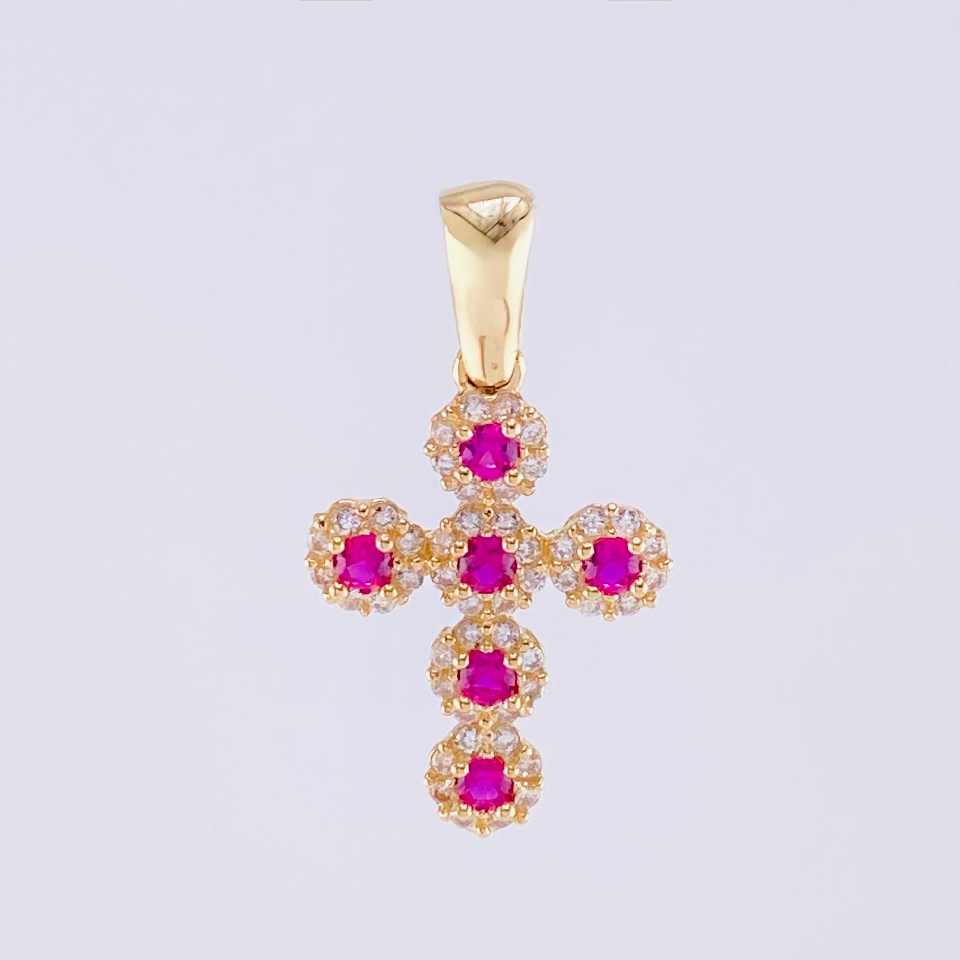Dije Cruz Tupida 1.55g / 2.5cm Oro Amarillo 18K